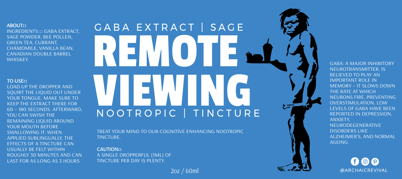 A full length Tincture Label by Archaic Revival