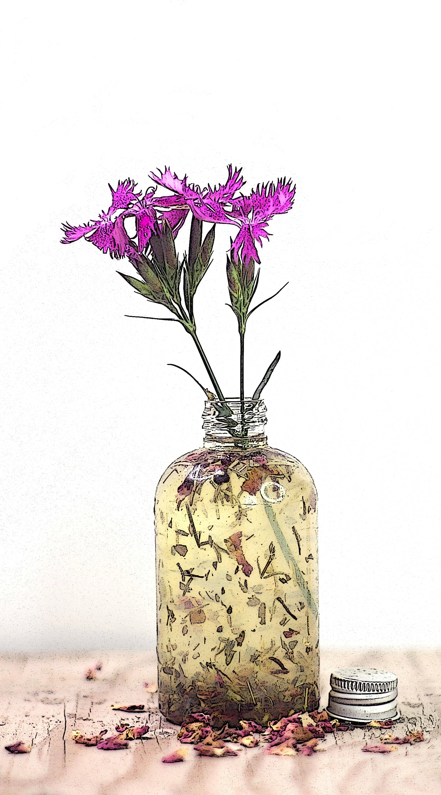 Archaic Revival Bath Oil showing botanical infusions.